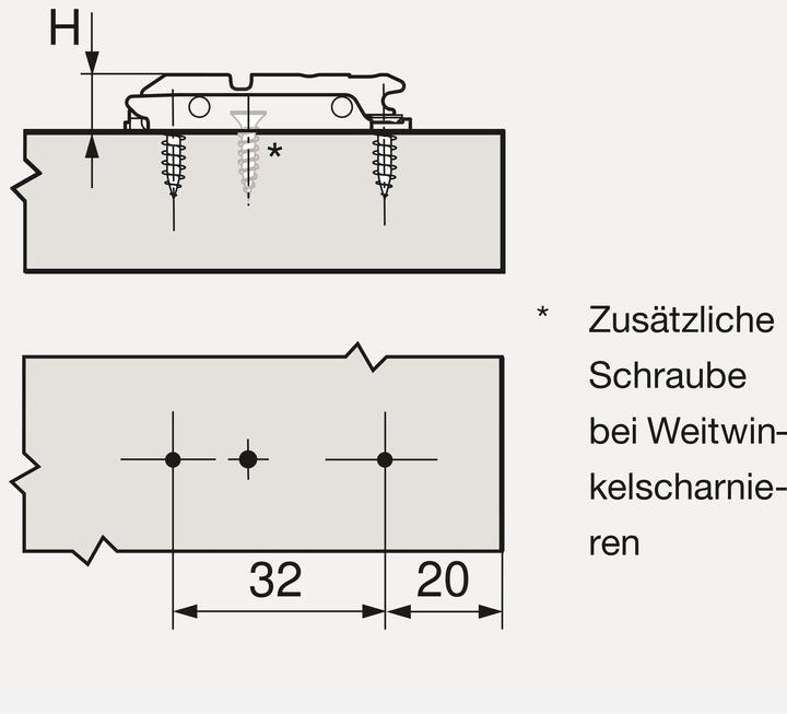 Produktbild Blum Linearmontageplatten CLIP Eckmontage