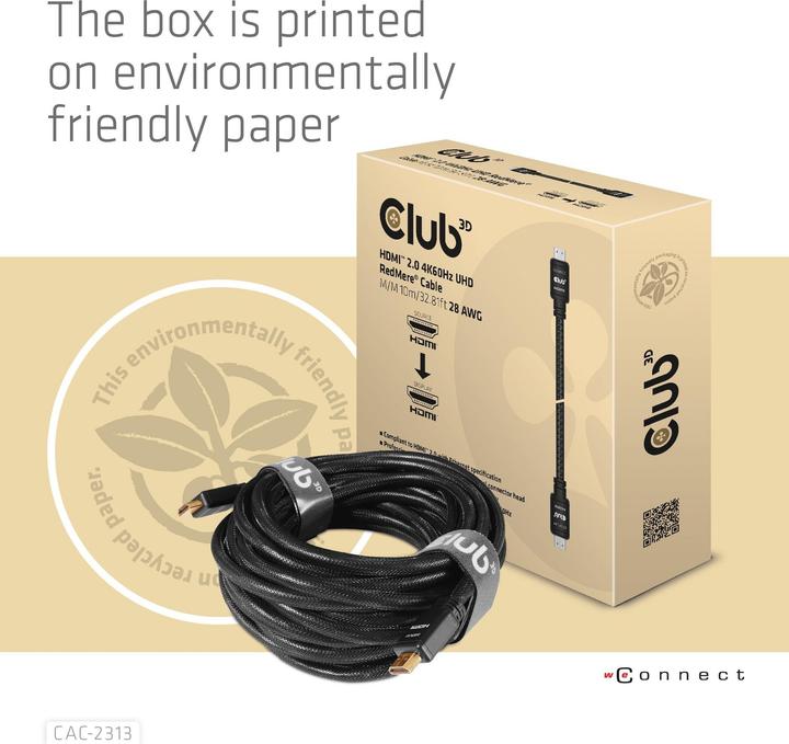 Produktbild Club 3D HDMI 2.0 4K60Hz RedMere-Kabel 10 m (10 m, HDMI, 2.0)