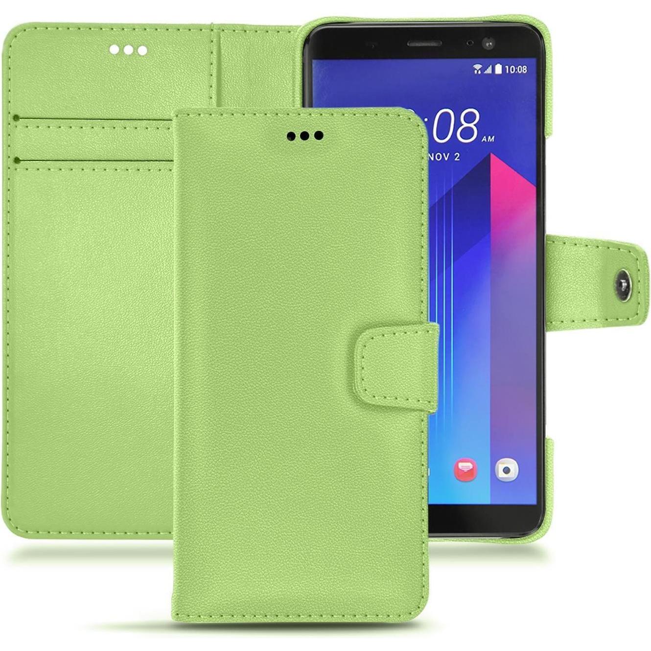 Noreve Lederschutzhülle Wallet (HTC U11+), Smartphone Hülle, Grün