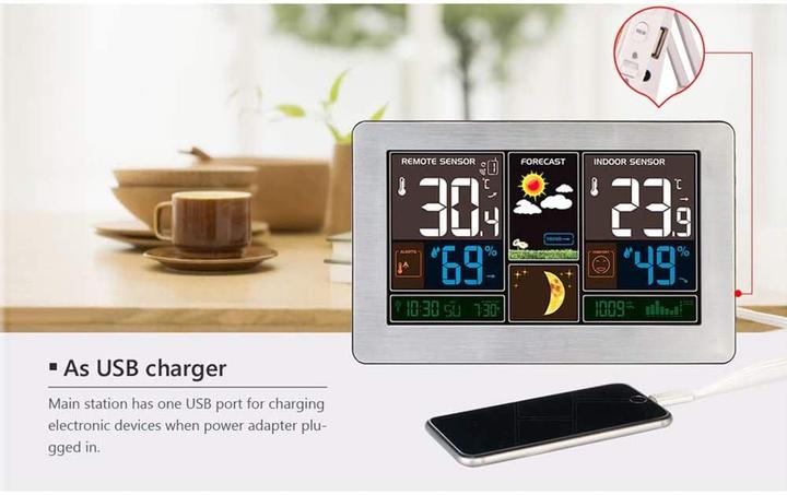 Produktbild Vorrinc Wetterstation mit Funkuhr und Aussensensor