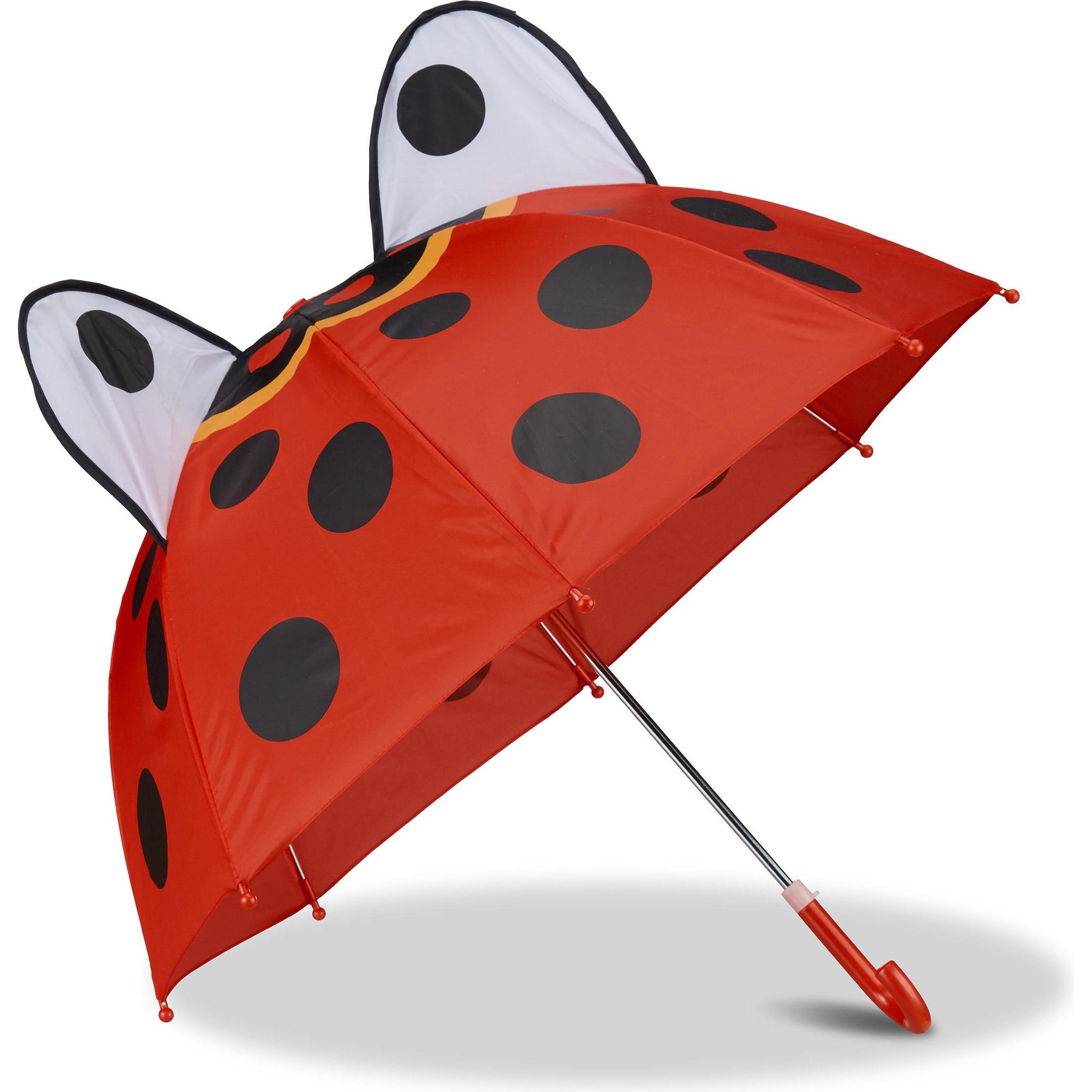Relaxdays, Mädchen, Regenschirm, Kinderregenschirm, Rot