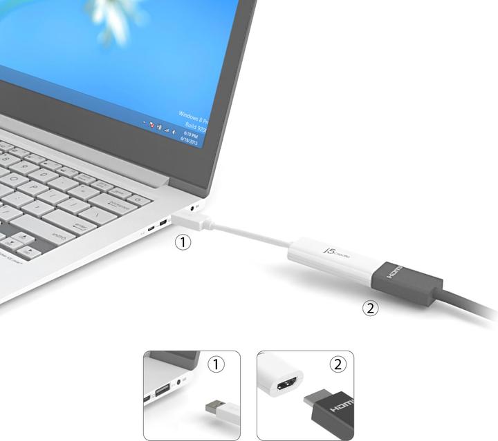 Image du produit j5Create USB To HDMI Multi-Moniteur (8 cm)