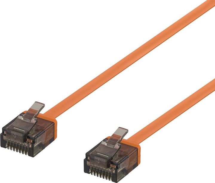 Actual product image Deltaco patch cable - 1 m - orange (U/UTP, CAT6a, 1 m)