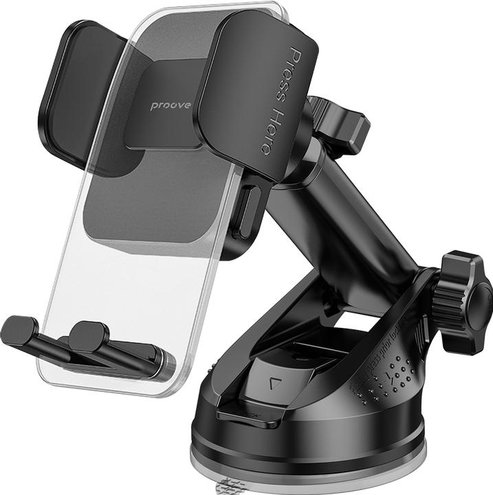 Actual product image Proove Car Holder Crystal Clamp Plus Suction Type Car Mount black