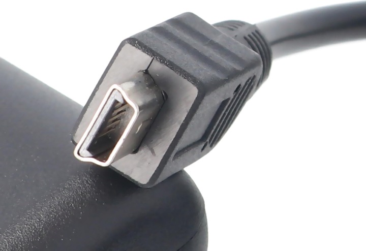 Produktbild AccuCell KFZ-Ladekabel Mini-USB mit TMC-Antenne, 2A Ladestrom