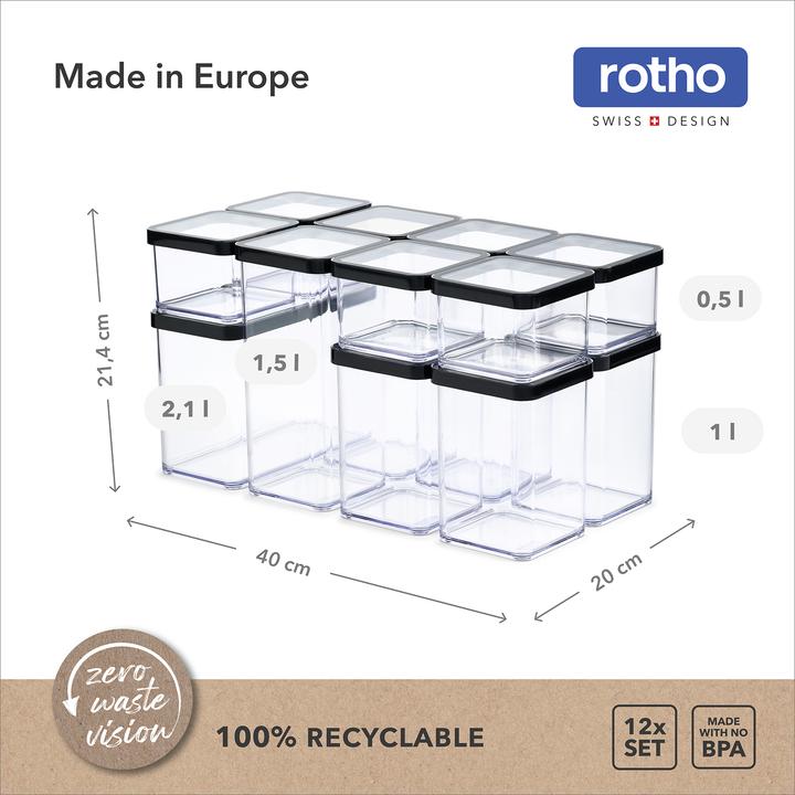 Actual product image Rotho Set Premium Dosen 12 tlg. LOFT