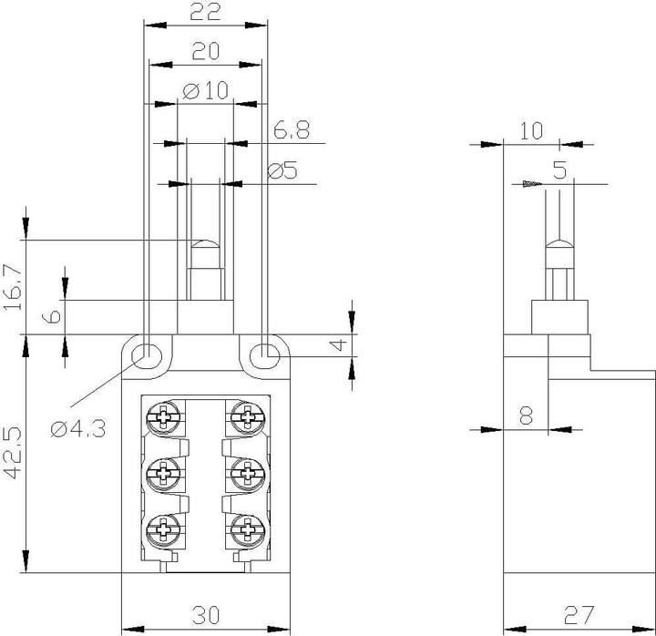 Produktbild Siemens Begrenzungsschalter offener Rahm 2NO/1NC