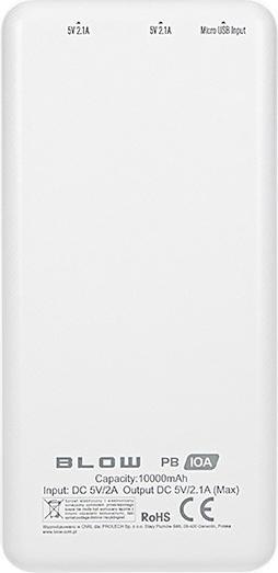 Produktbild Blow POWER BANK 10000MAH BIAŁY PB10A (10000 mAh, 22.50 W, 37 Wh)