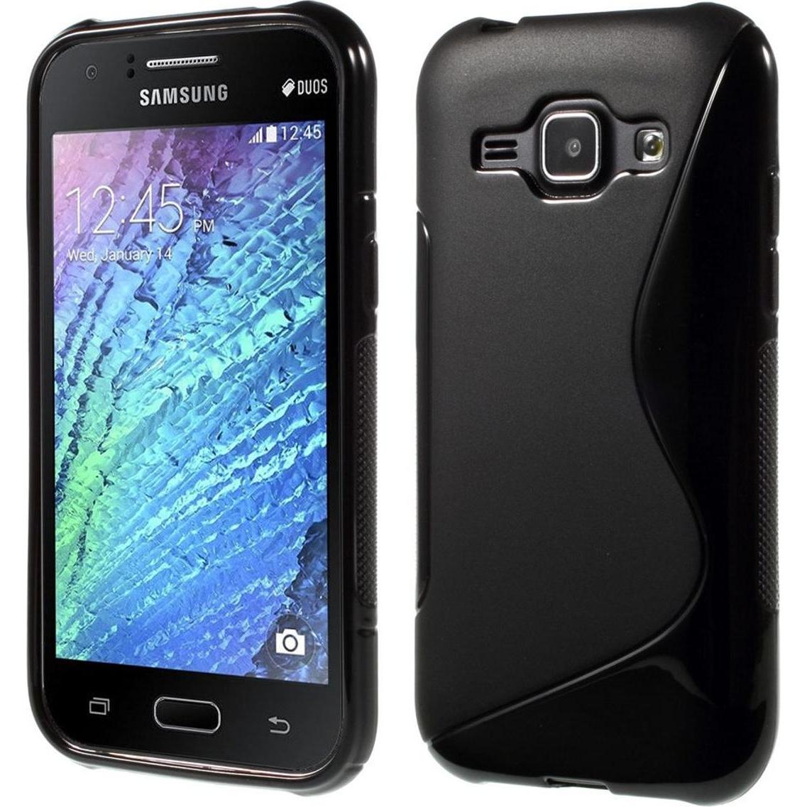 König Design Handyhülle TPU Schutzhülle für Samsung Galaxy J1 Schwarz (Samsung Galaxy J1), Smartphone Hülle, Schwarz