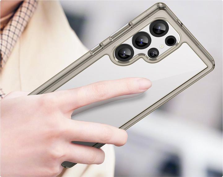 Actual product image Hurtel Outer Space Silikonhülle mit Gelrahmen für Samsung Galaxy S25 Ultra – Transparent und Schwarz (Samsung Galaxy S25 Ultra)