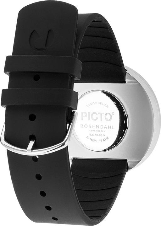 Produktbild Picto 43370-0120S Black Silicone Unisex 40mm 5ATM (Analoguhr, 40 mm)