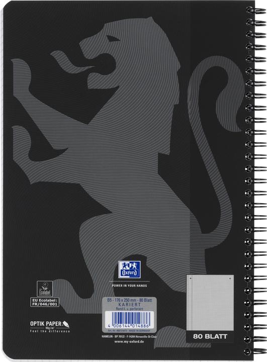 Produktbild Oxford Collegeblock (B5, Kariert, Harter Einband)