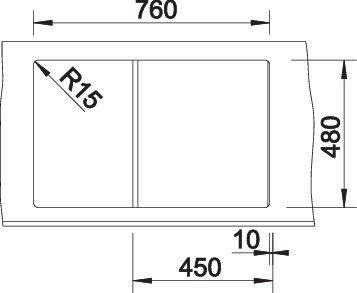 Actual product image Blanco Zia 45 S (Top-mounted sink, 78 cm, 50 cm)