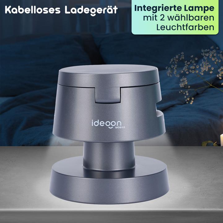 Produktbild Ideoon 3-in-1 Drahtlose Ladestation, komp. mit AirPods & Apple Watch, schwarz (15 W)