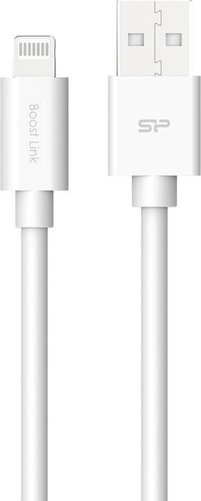 Silicon Power USB Type-A to Lightning Cable LK15 MFi Apple, PVC, Baltas (1 m, USB 3.2 Gen 2, 12 W)