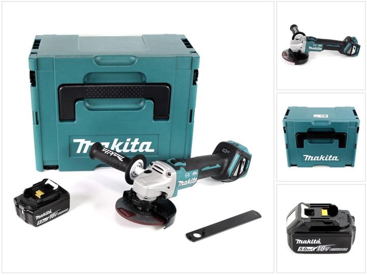 Immagine prodotto Makita DGA 513 T1J Smerigliatrice angolare a batteria 18V 125mm in valigetta Makpac + 1x Batteria 5 (125 mm)