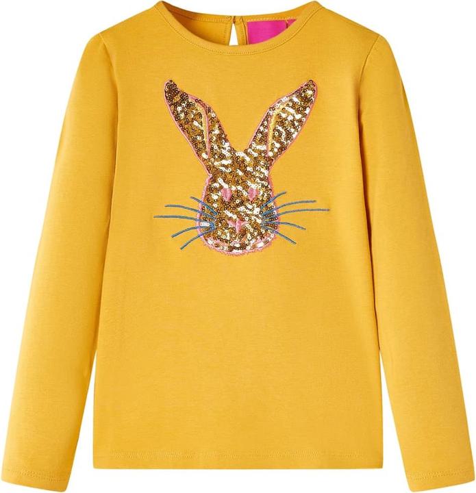 Actual product image vidaXL Children's long-sleeved shirt dark green 140,Material: 95 (140)