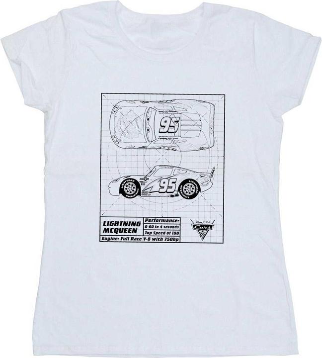 Image du produit Disney - T-shirt CARS LIGHTNING MCQUEEN BLUEPRINT - Femme (S)