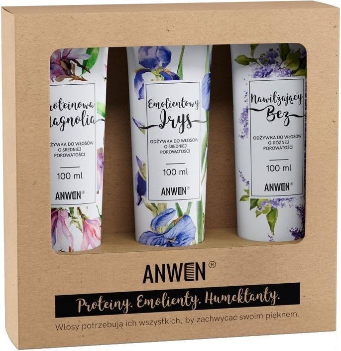 Image du produit ANWEN SET Odżywki do włosów o średniej porowatości Proteinowa Orchidea 100ml + Emolientowy Irys (300 ml)