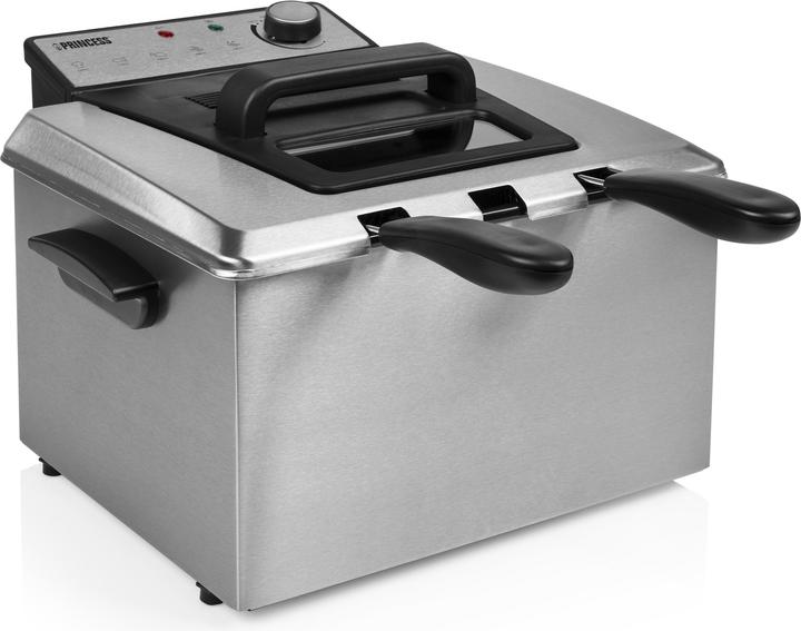 Actual product image Princess Deep fryer - 3270 watts, 5 liters, thermostat, 3 frying baskets, cold zone, 6-7 people, 185000