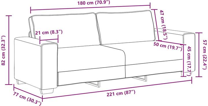 Produktbild vidaXL 3-Sitzer-Sofa (3-Sitzer)