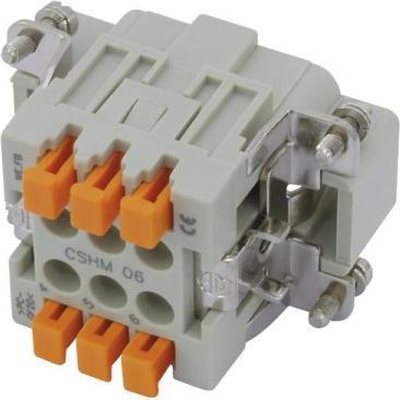 Thumbnail - ILME SQUICH Steckereinsatz 6-pol 16A 500V, Elektronikkabel + Stecker, Silber