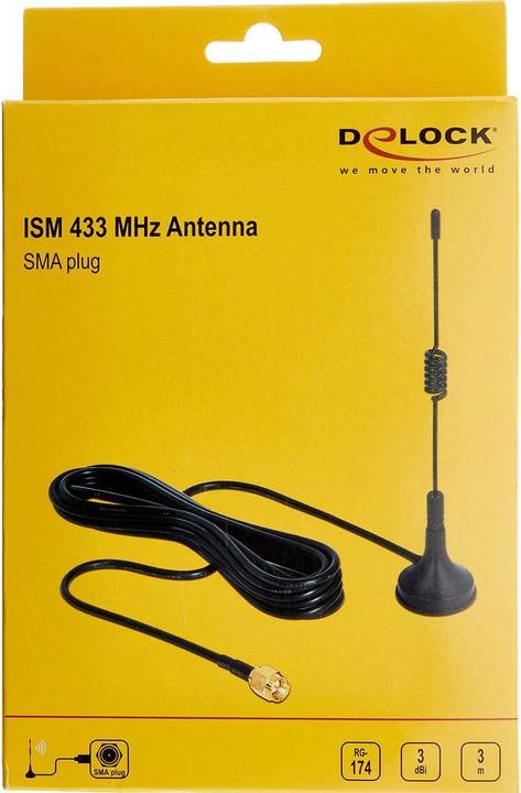 Image du produit Delock Antenne 433Mhz, 3dBi, base magnétique (4G)