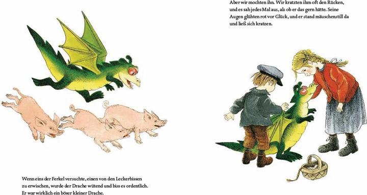 Actual product image The dragon with red eyes (Astrid Lindgren, Ilon Wikland, Senta Kapoun, German)