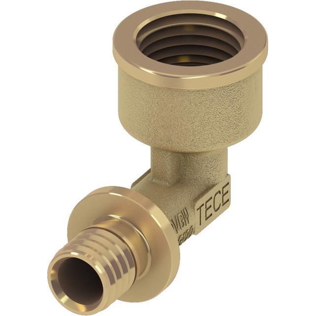 TECE, Zubehör Sanitärinstallation, Laikinieji keliai 90 ° 16 mm x 1/2 "žalvaris (708016)