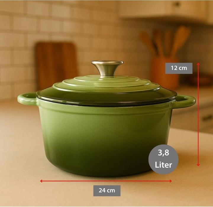 Productafbeelding alpina Braadpan email gietijzer Groen (Gietijzer, 24 x 11.80 cm)