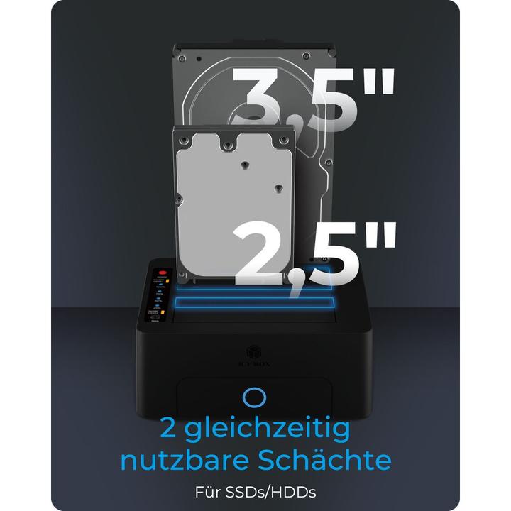 Immagine prodotto Icy Box Stazione di clonazione e docking per unità SATA da 2,5" o 3,5",IB-1232CL-U3