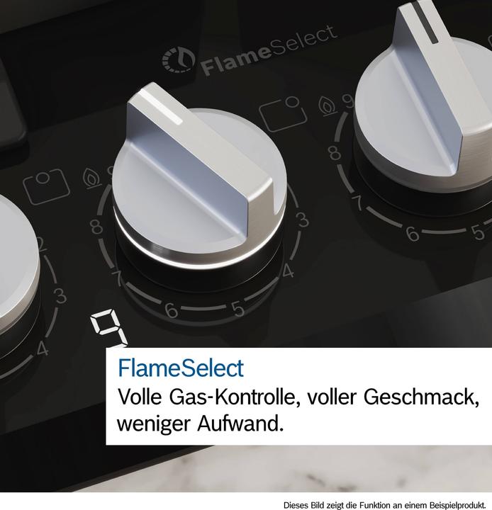 Produktbild Bosch Hausgeräte Serie 8, Gaskochfeld, 60 cm, Hartglas, Schwarz, PRP6A6H40