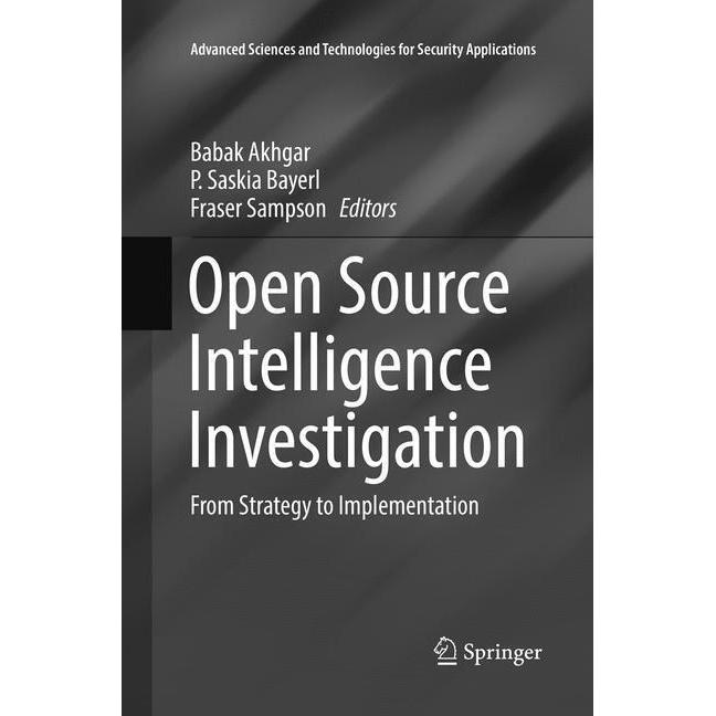 Open Source Intelligence Investigation, Fachbücher von Fraser Sampson, Babak Akhgar, P. Saskia Bayerl