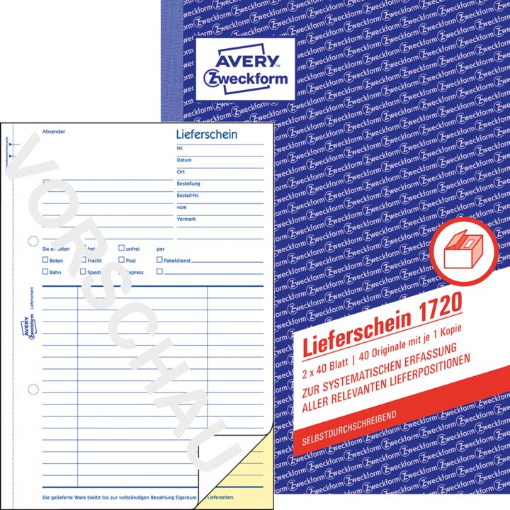 Actual product image Avery Delivery note (40 x)