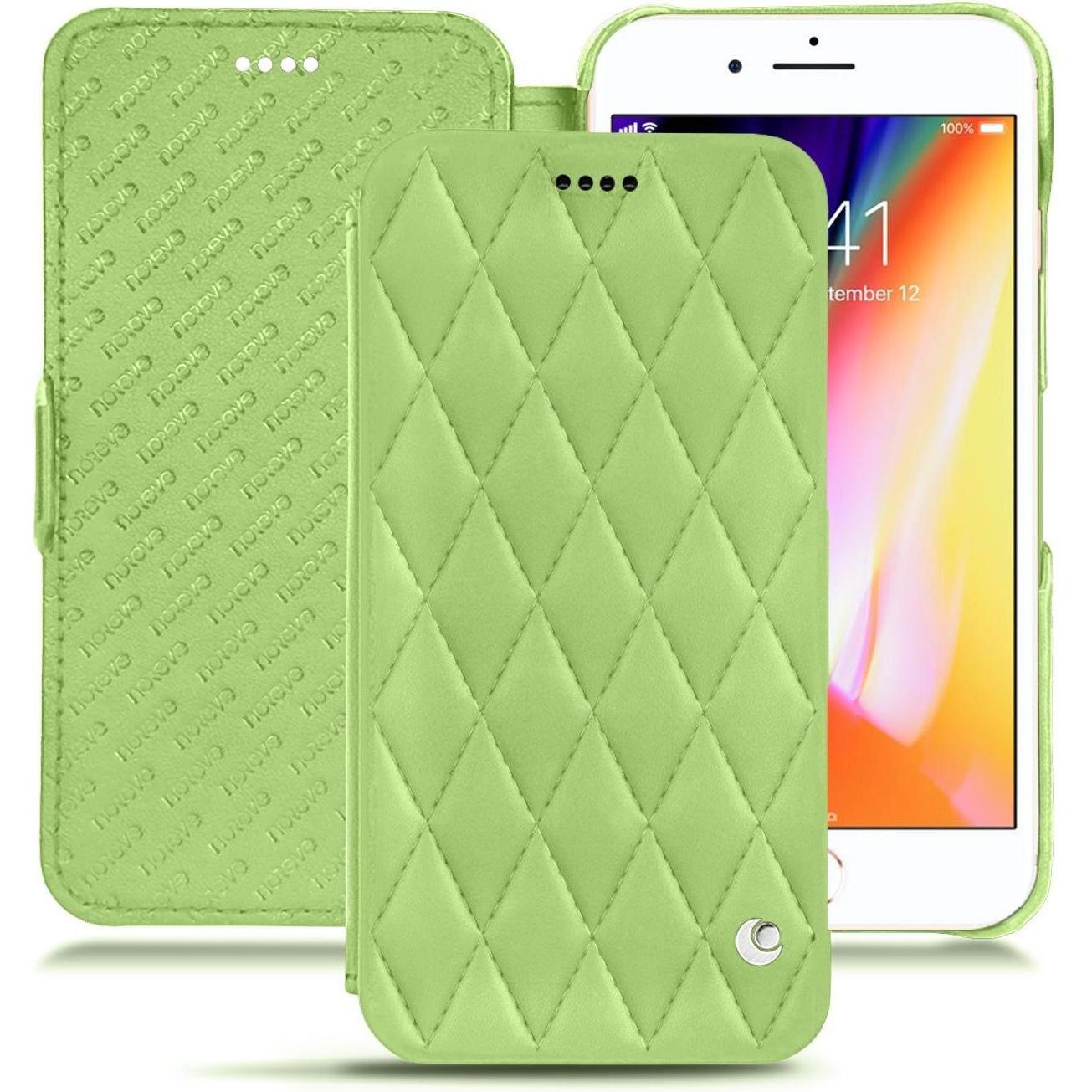 Noreve Lederschutzhülle horizontal (Apple iPhone 8 Plus), Smartphone Hülle, Grün