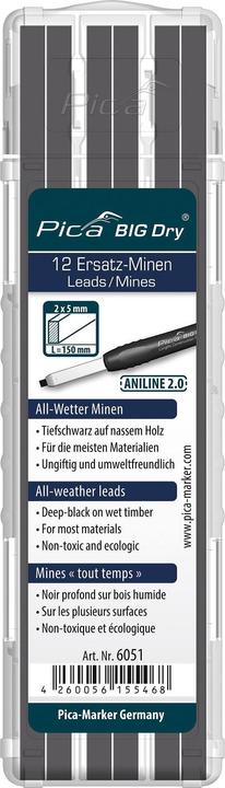 Produktbild Pica Ersatzminen BIG-Dry ST SB (12 Stück, Schwarz, 0.50 mm)