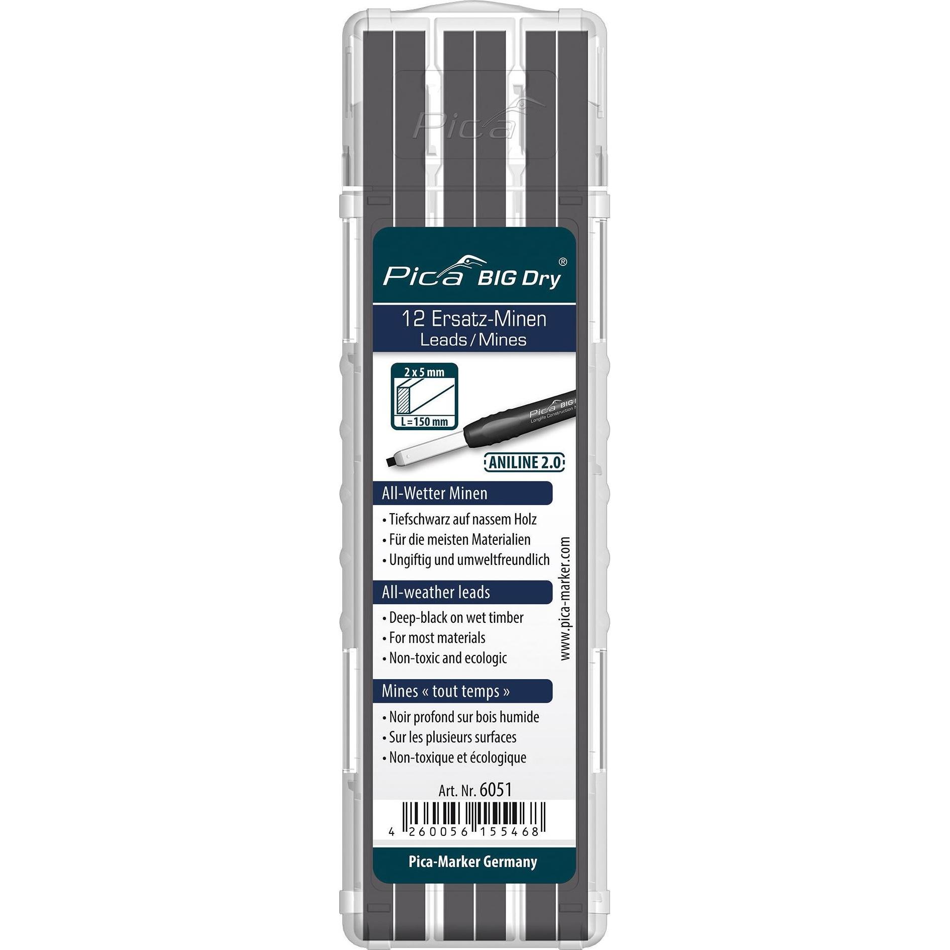 Pica, Ersatzpatrone, Ersatzminen BIG-Dry ST SB (Ersatzmine, Schwarz, 0.50 mm)