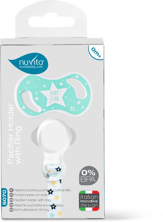 Image du produit Nuvita attache de sucette avec anneau Green Cool (Baby Star) (1 x)