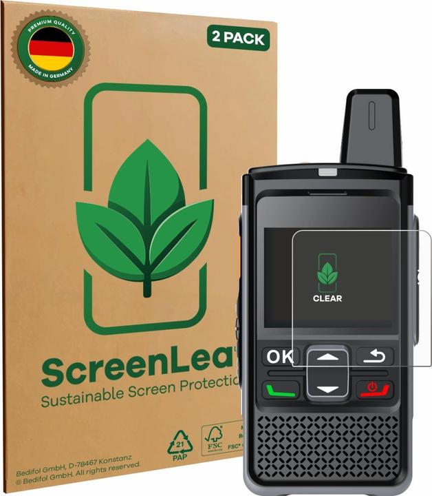 Produktbild ScreenLeaf Schutzfolie für Hytera PNC360S nachhaltiger Displayschutz Display Schutz Folie Klar Transparent