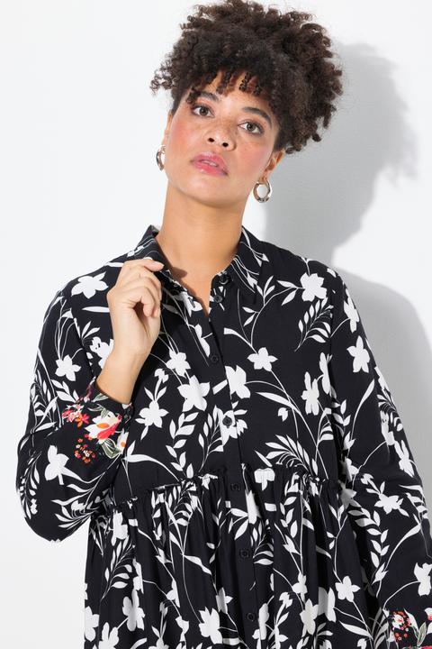 Produktbild Miamoda Bluse, A-Linie, Volant mit Blütenmuster (50)