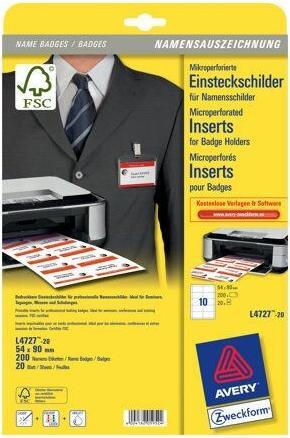 Actual product image Avery Insertable name badges