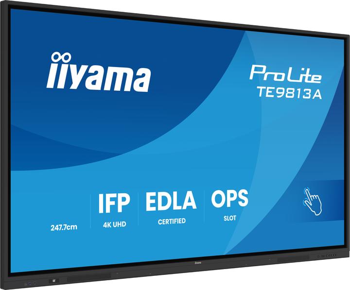 Produktbild iiyama 247.7cm(98") TE9813A-B1AG 16:9 Touch 2xHDMI+USB-C+DP (Speditionsversand) (3840 x 2160 Pixel, 97.50")