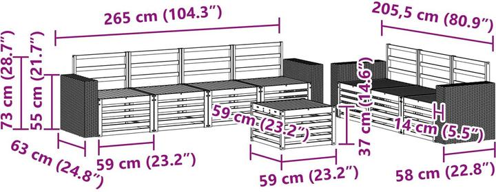 Produktbild vidaXL Outdoor-Sofa