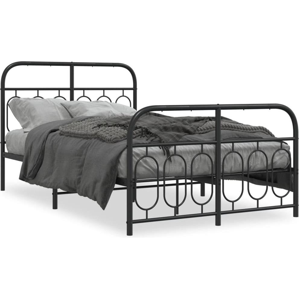 VidaXL, Bett, Bettgestell mit Kopf- und Fussteil (120 x 190 cm)