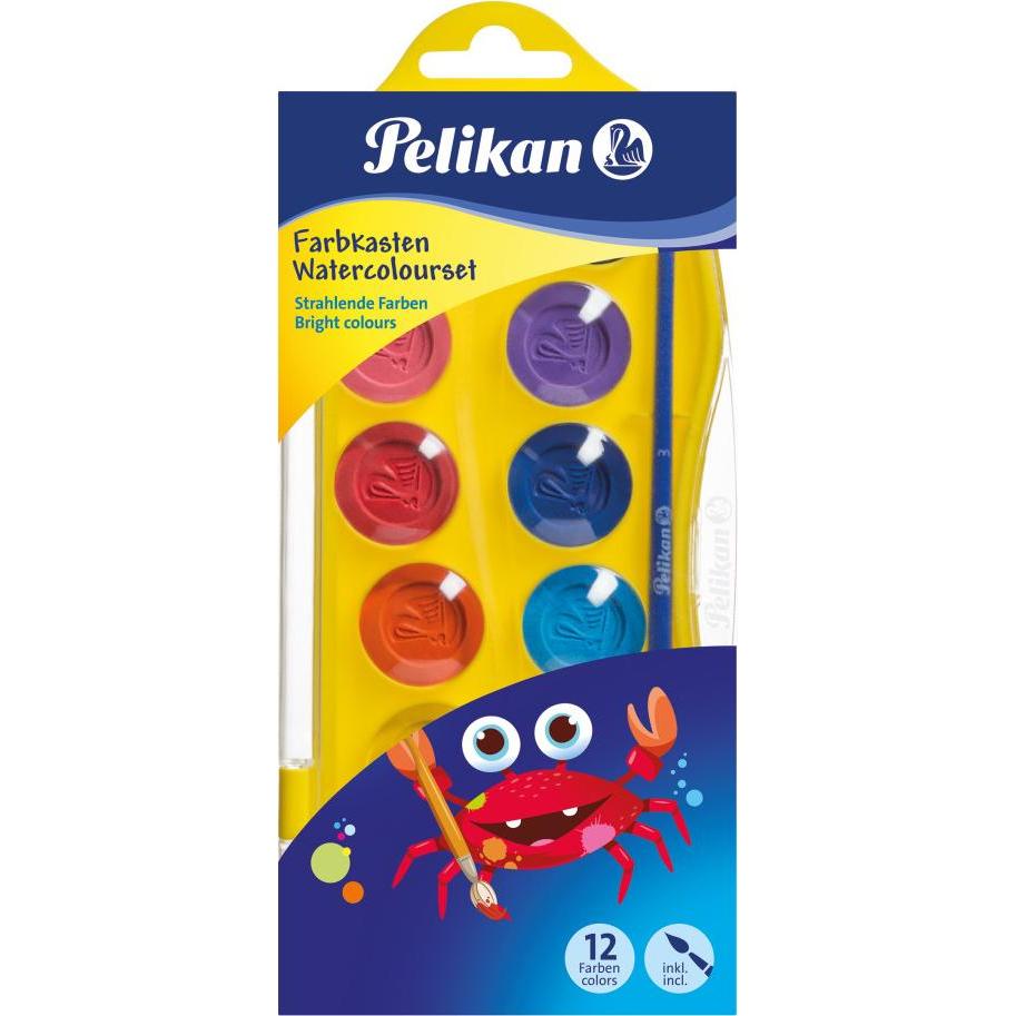 Pelikan, Künstlerfarbe + Bastelfarbe, Farvelade 12 farver (701242) (Mehrfarbig)