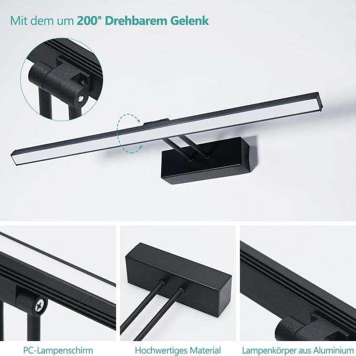 Produktbild Emke Spiegelleuchte, NeutralWeiss(4200K), 40cm, Schwarz