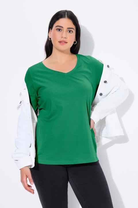 Produktbild Ulla Popken Shirt, Slim, V-Ausschnitt, Langarm (42, 44)