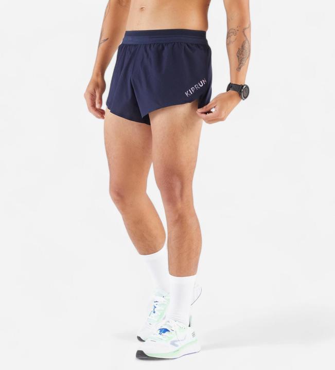 Kiprun Men's Lightweight Running Split Shorts Run 900 -Blue black (XXL)