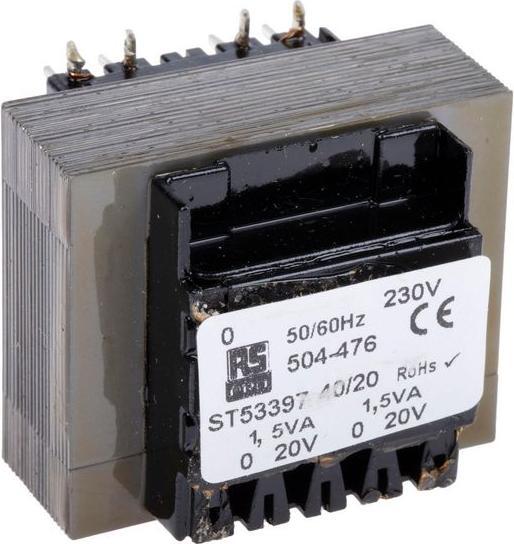 Produktbild RS PRO Transformator PCB 3VA 2x20V