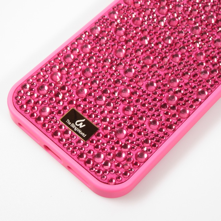 Produktbild PhoneLook Hülle Glitzer Diamant The Bling World Dunkelrosa (Apple iPhone 15)